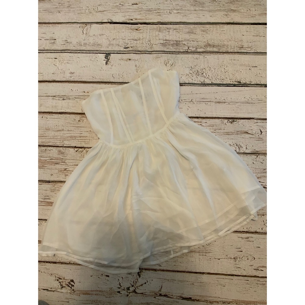 Princess Polly White Strapless Corset Mini Dress Skater Chiffon Bridal Size 4